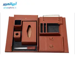 ست رومیزی اداری 8 تیکه چرمی نگین کد 408