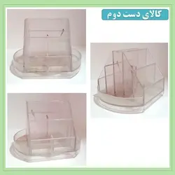ست پایه تقویم و جاقلمی رومیزی شفاف (کالای دست دوم) کد 3013