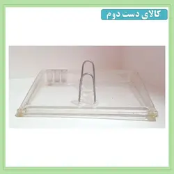 ست پایه تقویم و جاقلمی رومیزی شفاف (کالای دست دوم) کد 3013