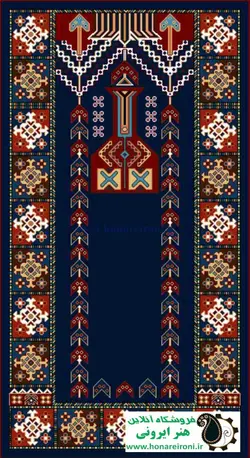 نخ و نقشه فرش سجاده کارن