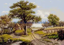 نخ و نقشه تابلو فرش کلبه کنار مزرعه (کوچک) ۱۳۷۹۳