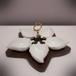 اردورخوري کاسه برگ با فريم چوبي لیمون کد 20060006