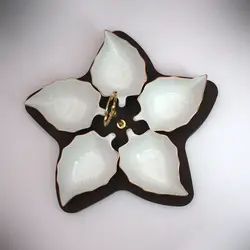 اردورخوري کاسه برگ با فريم چوبي لیمون کد 20060006