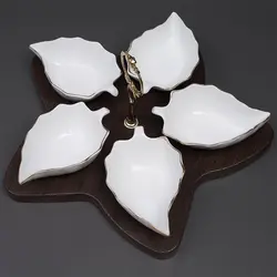 اردورخوري کاسه برگ با فريم چوبي لیمون کد 20060006