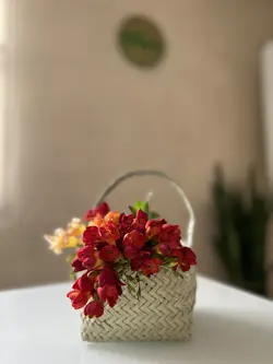 سبد دسته دار حصیری