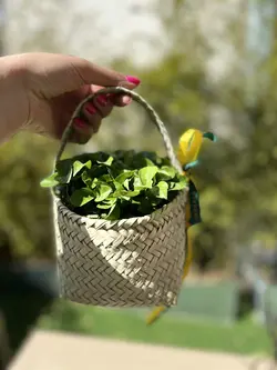 سبد دسته دار حصیری
