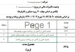 محاسبه تأخیر در پرداخت صورت وضعیت‌ پروژه