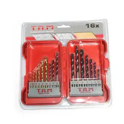 جعبه مته 16 عددی آهن.الماسه.چوب مارک T.A.M