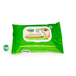 دستمال مرطوب پاک کننده آرایش وی کر حاوی آمینو اسید 20 عددی