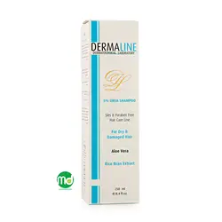 شامپو اوره 5 درصد درمالاین برای موهای خشک و آسیب دیده 250ml
