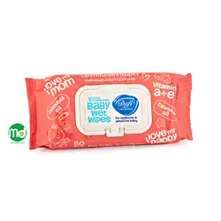 دستمال مرطوب پاک کننده کودک دافی حاوی روغن کالاندولا 50عددی