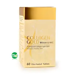 قرص کلاژن گلد بیوتین آدریان حاوی ویتامین C در تعداد 60 عددی