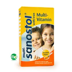 شربت مولتی سانستول به همراه آهن کمک به رشد جسمی و ذهنی کودکان 155ml