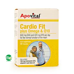 کپسول کاردیو فیت پلاس امگا و کیوتن آپوویتال برای حفظ سلامت قلب و عروق 30 عدد