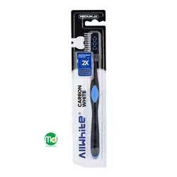 مسواک متوسط آل وایت مدل CARBON WHITE کد 601