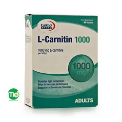 قرص ال کارنیتین 1000 میلی گرمی یوروویتال کمک به چربی سوزی 60 عدد
