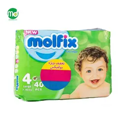 پوشک بچه مولفیکس سایز چهار 34 عددی حاوی عصاره بابونه و آلوئه ورا