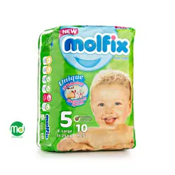 پوشک بچه سایز 5 مولفیکس 10 عددی ایکس لارج