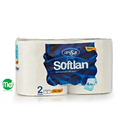 دستمال توالت سافتلن بسته 2 عددی حجیم شده