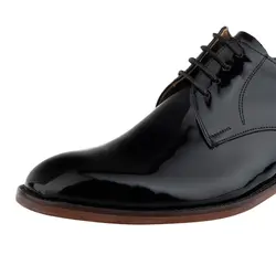 کفش مردانه چرم دست دوز ورنی مدل جاکوبین