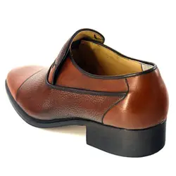 کفش مردانه تمام چرم دست دوز مدل زه دار بی بند