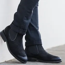 نیم بوت مردانه تمام چرم دست دوز جیر کلاین