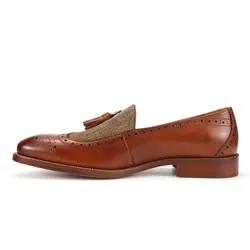 کفش مردانه چرم دست دوز زنگوله ای کنفی