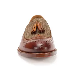 کفش مردانه چرم دست دوز زنگوله ای کنفی