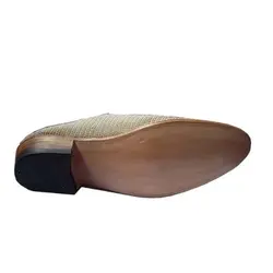 گیوه ابریشمی مردانه چرم دست دوز تخم مرغی