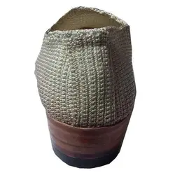 گیوه ابریشمی مردانه چرم دست دوز تخم مرغی