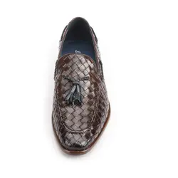 کفش مردانه تمام چرم دست دوز زنگوله ای حصیری 2