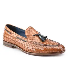 کفش مردانه تمام چرم دست دوز زنگوله ای حصیری 2