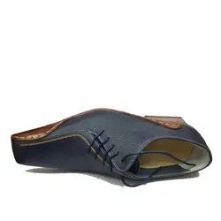 کفش مردانه چرم دست دوز بغل بندی بغل بخیه