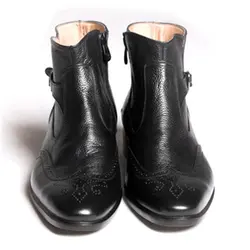 نیم بوت مردانه تمام چرم دست دوز هشترک کمردار