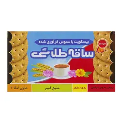 بیسکویت ساقه طلایی سبوس دار غنی شده با امگا ۳ بدون شکر ۲۰۰ گرمی