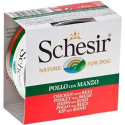 کنسرو سگ شسیر با طعم مرغ و گوشت _schesir