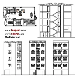 - آپارتمان (4 طبقه رو پیلوت) هر طبقه حدود 116 متر