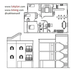 - آپارتمان (دو طبقه روی پیلوت) هر طبقه حدود 167 متر