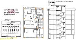 نقشه  اتوکدی طراحی تاسیسات برقی ( الکتریکی) ساختمان مسکونی