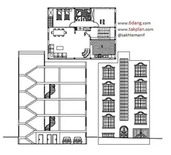 نقشه آپارتمان حدود 130 متری شامل دو واحد دوبلکس ( 13 * 10 ) چهار خوابه