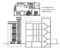 نقشه آپارتمان حدود 70 متری ( 6 * 13 ) یک خوابه