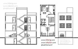 نقشه آپارتمان حدود 80 متری (6* 12.8) دو خوابه