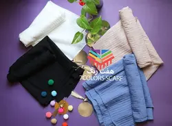 شال حریر نخ منگوله پولک دار