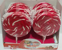 آبنبات گرد قرمز سفید بزرگ ۱۴ عددی