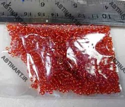 منجوق قرمز شیشه ای روشن