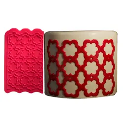 ابزار تزئین کیک سیلیکونی طرح ترانسفر گل 6 پر