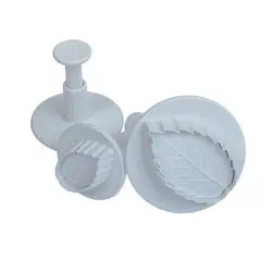 ابزار شیرینی پزی ست کاتر پیستون دار Veined Rose Leaf