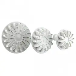 ابزار شیرینی پزی ست کاتر پیستون دار Veined Sunflower Gerbera & Daisy کوچک