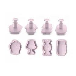 ابزار شیرینی پزی کاتر پیستون دار 4 تایی