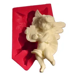 قالب فوندانت سیلیکونی طرح فرشته چنگ نواز